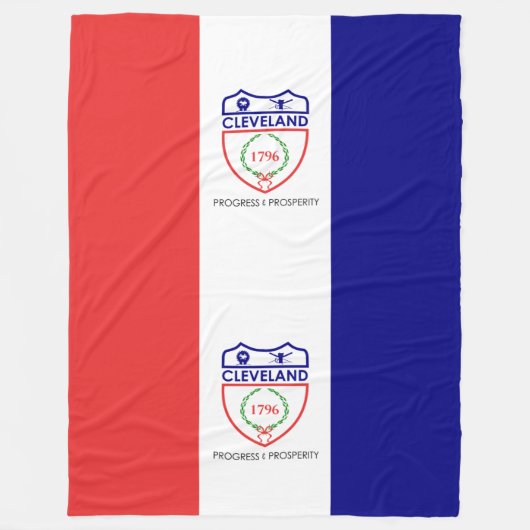 Vlag van Cleveland, Ohio Fleece Dekbed Deken (Voorkant)