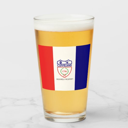 Vlag van Cleveland (Ohio) Glas (Voorkant gevuld)