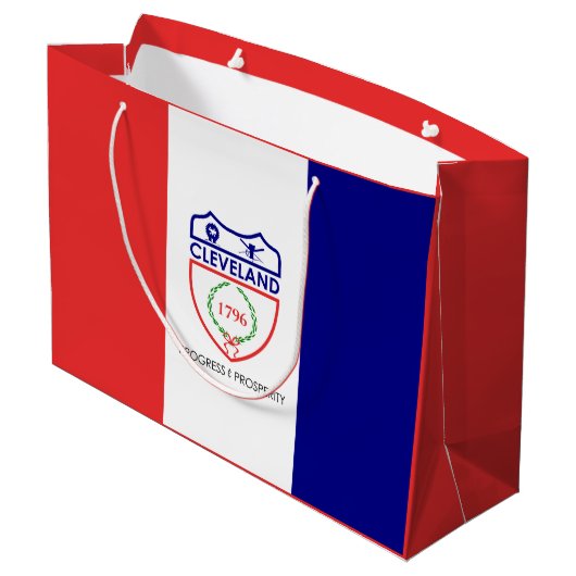 Vlag van Cleveland, Ohio Large Gift Bag Groot Cadeauzakje (Achterkant Gekanteld)