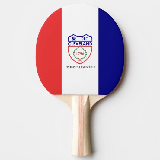 Vlag van Cleveland, Ohio Ping-Pong Paddle Tafeltennisbatje (Voorkant)