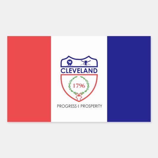 Vlag van Cleveland, Ohio Rechthoekige Sticker (Voorkant)