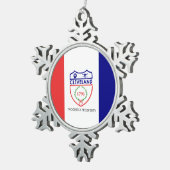 Vlag van Cleveland, Ohio Snowflake Pewter Kerstmis Tin Sneeuwvlok Ornament (Rechts)