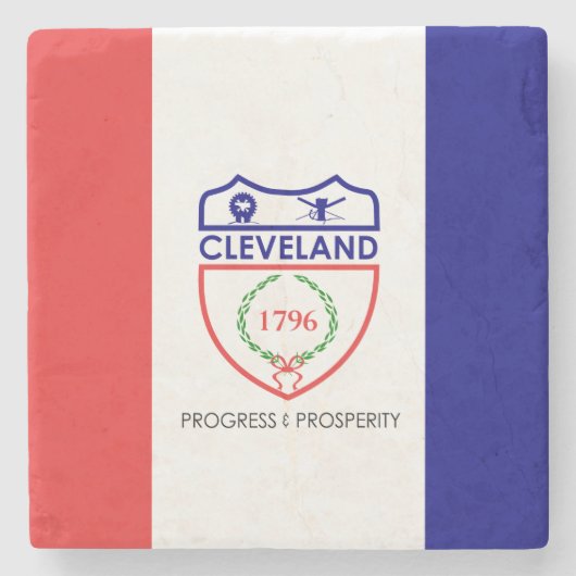 Vlag van Cleveland (Ohio) Stenen Onderzetter (Voorkant)