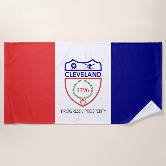 Vlag van Cleveland (Ohio) Strandlaken (Voorkant)