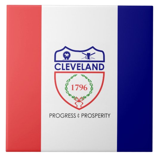 Vlag van Cleveland (Ohio) Tegeltje (Voorkant)