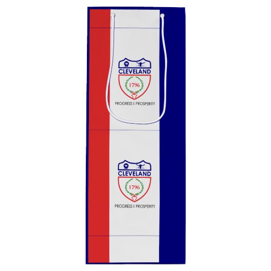 Vlag van Cleveland, Ohio Wine Gift Bag Wijn Cadeautas (Voorkant)