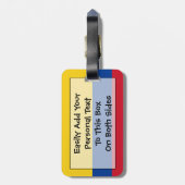 Vlag van Colombia Easy ID Personal Bagagelabel (Achterkant verticaal)