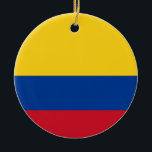 Vlag van Colombia, Republiek Colombia Keramisch Ornament<br><div class="desc">Colombia, officieel de Republiek Colombia, is een land in het noordwesten van Zuid-Amerika, dat door Panama aan het noordwesten is grenst; in het oosten door Venezuela en Brazilië; in het zuiden door Ecuador en Peru; en het deelt maritieme grenzen met Costa Rica, Nicaragua, Honduras, Jamaica, de Dominicaanse Republiek en Haïti....</div>