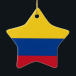 Vlag van Colombia, Republiek Colombia Keramisch Ornament<br><div class="desc">Colombia, officieel de Republiek Colombia, is een land in het noordwesten van Zuid-Amerika, dat door Panama aan het noordwesten is grenst; in het oosten door Venezuela en Brazilië; in het zuiden door Ecuador en Peru; en het deelt maritieme grenzen met Costa Rica, Nicaragua, Honduras, Jamaica, de Dominicaanse Republiek en Haïti....</div>