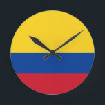 Vlag van Colombia Ronde Klok<br><div class="desc">Vlag van Colombia - Tricolor Nacional</div>