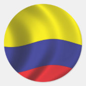 Vlag van Colombia Ronde Sticker (Voorkant)