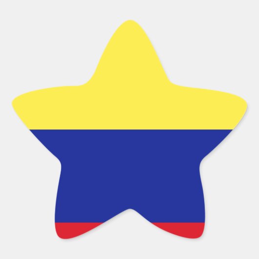 Vlag van Colombia Ster Sticker (Voorkant)