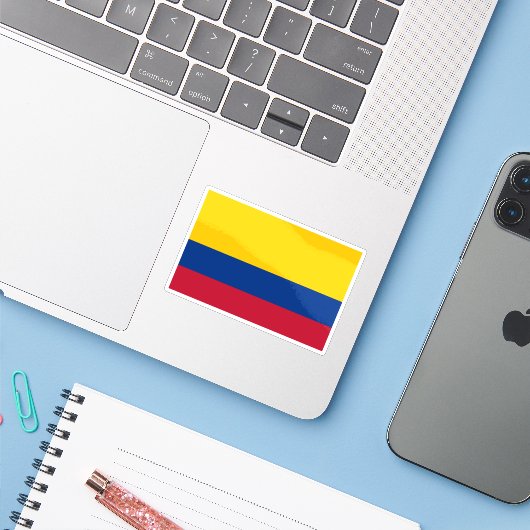 Vlag van Colombia Sticker (Laptop met iPhone)