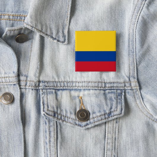 Vlag van Colombia Vierkante Button 5,1 Cm (In situ)