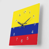 Vlag van Colombia Vierkante Klok (Hoek)