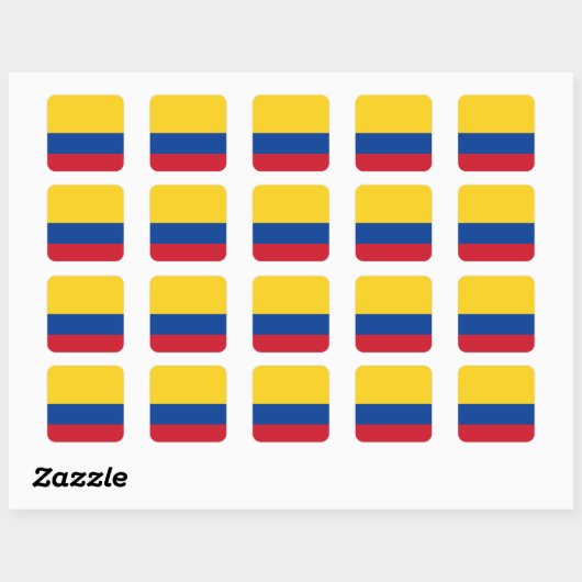 Vlag van Colombia Vierkante Sticker (Vel)