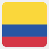 Vlag van Colombia Vierkante Sticker (Voorkant)
