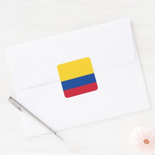 Vlag van Colombia Vierkante Sticker (Envelop)