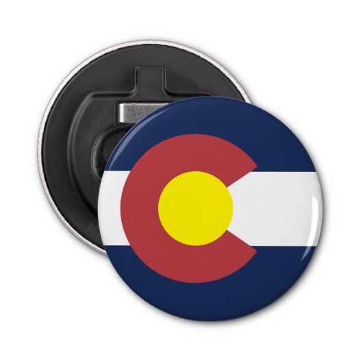 Vlag van Colorado Button Flesopener (Voorkant)