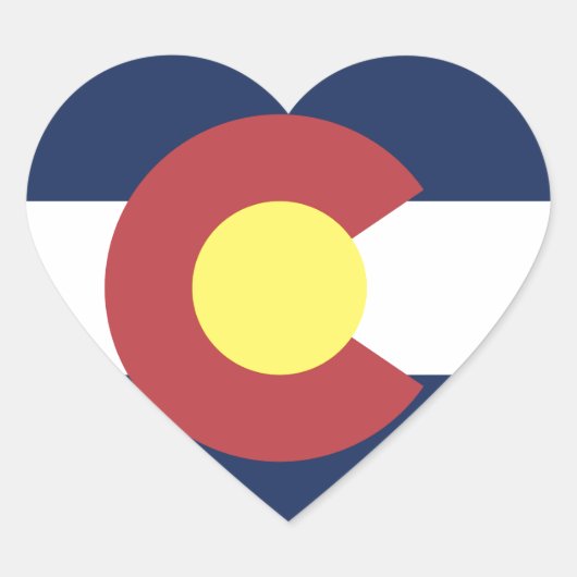 Vlag van Colorado Hart Sticker (Voorkant)