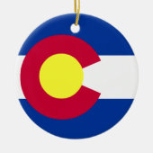 Vlag van Colorado Keramisch Ornament (Voorkant)