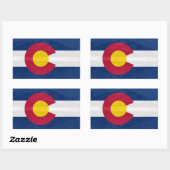 vlag van Colorado met bergachtergrond Rechthoekige Sticker (Vel)