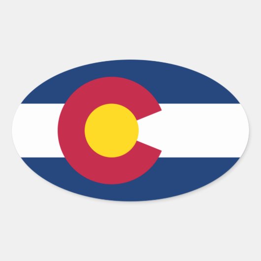 Vlag van Colorado Ovale Sticker (Voorkant)