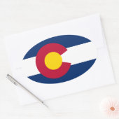 Vlag van Colorado Ovale Sticker (Envelop)