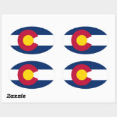 Vlag van Colorado Ovale Sticker (Vel)