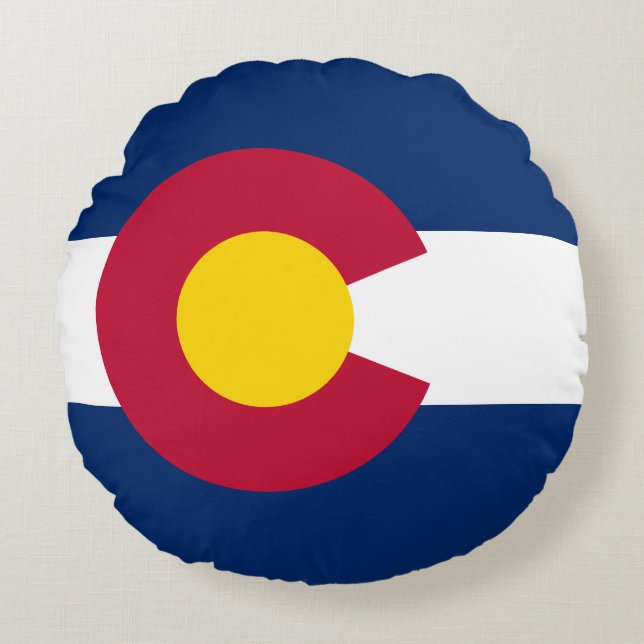 Vlag van Colorado Rond Kussen (Voorkant)