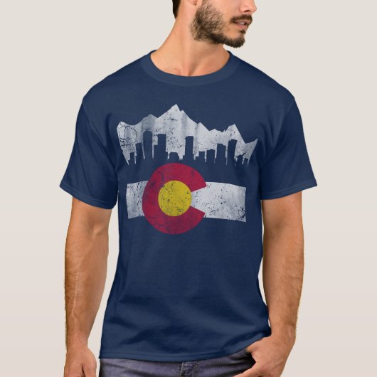  vlag van Colorado Skyline T-shirt (Voorkant)