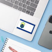 Vlag van Colorado Springs, Colorado Sticker (Laptop met iPhone)
