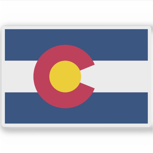 Vlag van Colorado Sticker (Voorkant)