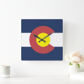 Vlag van Colorado Vierkante Klok (Huis)