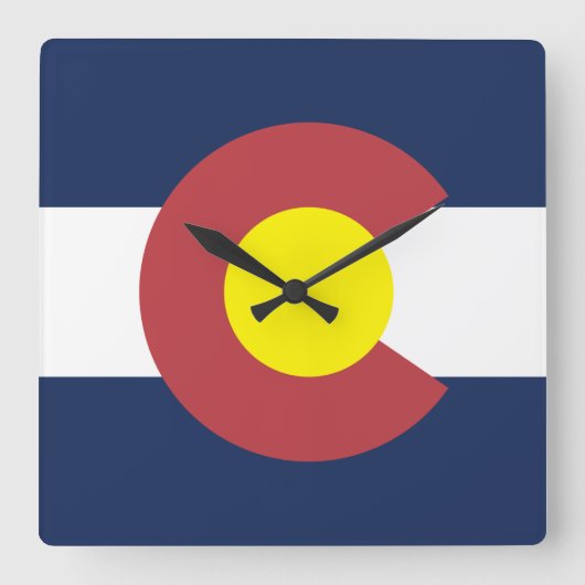 Vlag van Colorado Vierkante Klok (Voorkant)