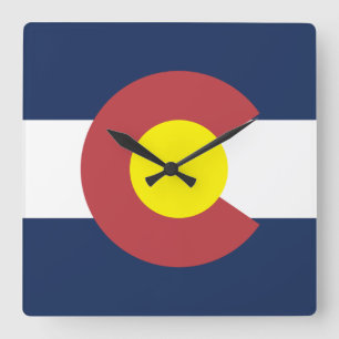 Vlag van Colorado Vierkante Klok