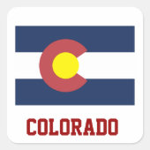 Vlag van Colorado Vierkante Sticker (Voorkant)