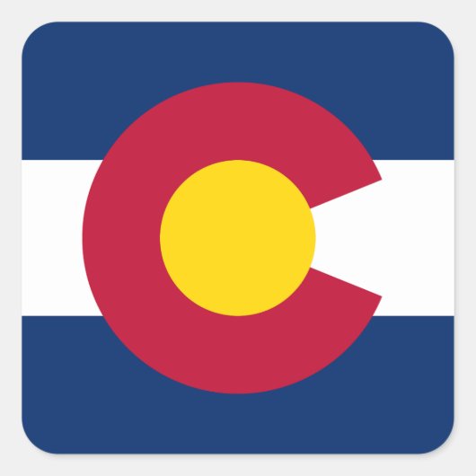 Vlag van Colorado Vierkante Sticker (Voorkant)