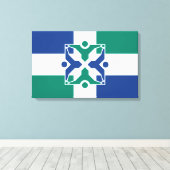 Vlag van Columbia (Missouri) Canvas Afdruk (Insitu (Houten vloer))