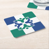 Vlag van Columbia, Missouri Kartonnen Onderzetters (Schuin)