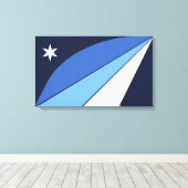 Vlag van Columbia (South Carolina) Canvas Afdruk (Insitu (Houten vloer))