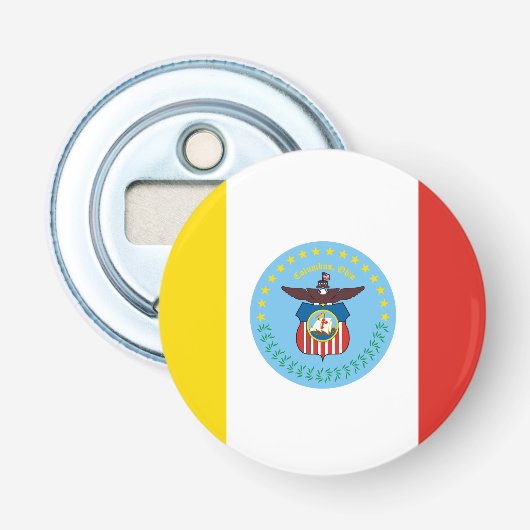 Vlag van Columbus, Ohio Flesopener Button Flesopener (Voorkant)