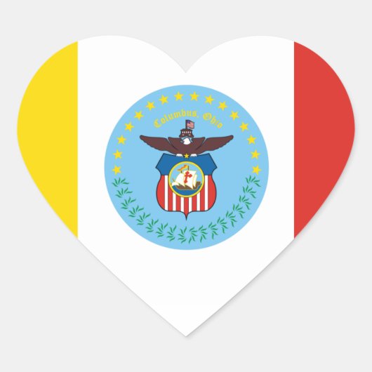 Vlag van Columbus, Ohio Hart Sticker (Voorkant)