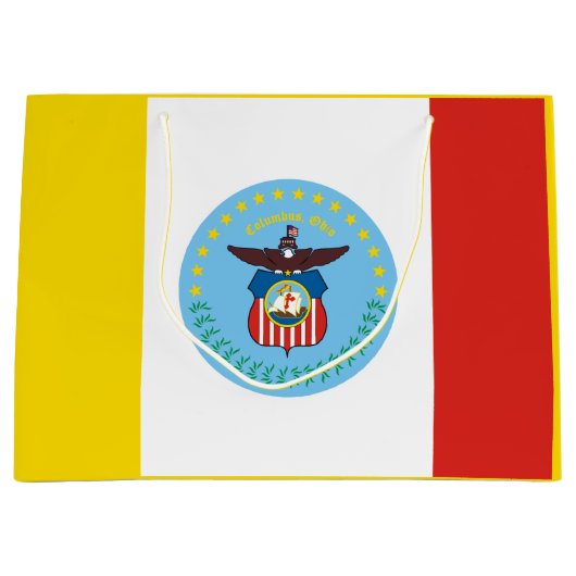Vlag van Columbus, Ohio Large Gift Bag Groot Cadeauzakje (Voorkant)