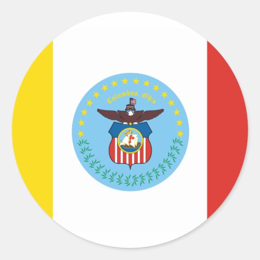 Vlag van Columbus, Ohio Ronde Sticker (Voorkant)