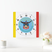 Vlag van Columbus, Ohio vierkante wandklok (Huis)