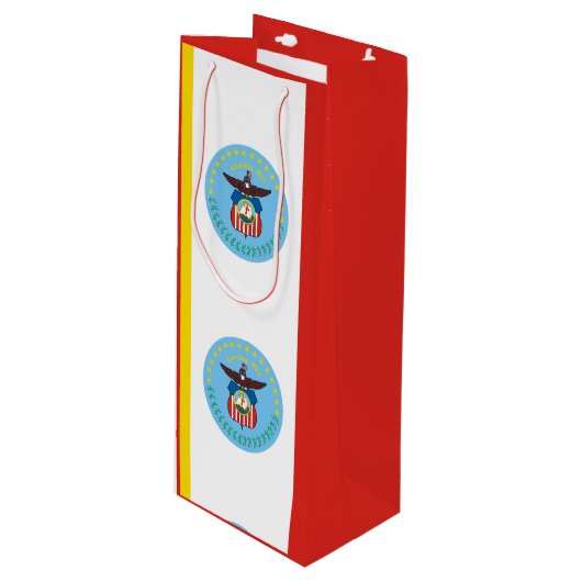 Vlag van Columbus, Ohio Wine Gift Bag Wijn Cadeautas (Voorkant Gekanteld)