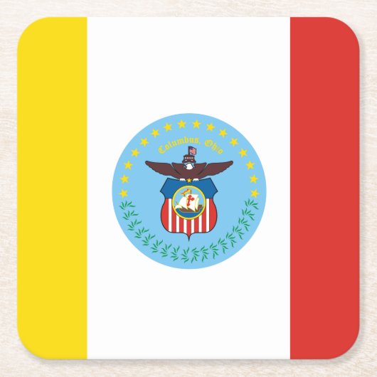 Vlag van Columbus, Onderzetter Ohio Square Paper (Voorkant)