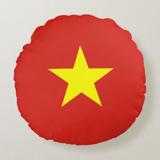 Vlag van communistisch Vietnam Rond Kussen (Voorkant)