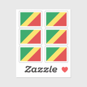 Vlag van Congo Collectie pack van 6 Sticker